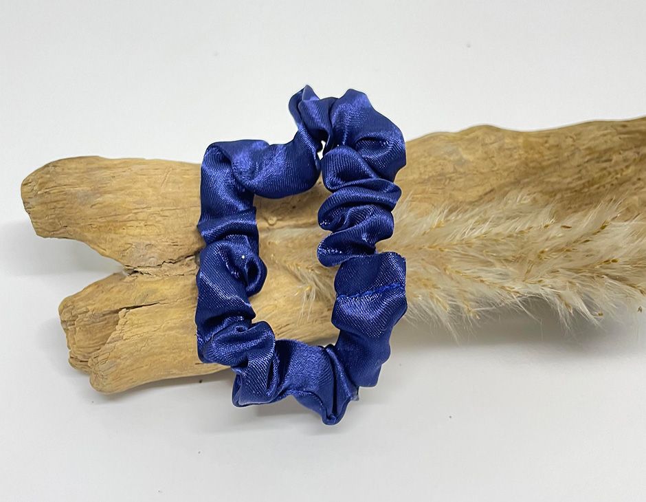 Hårelastik lille satin navy